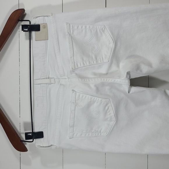 AG Adriana Goldschmied Jeans Women's sz 29R White Mid Rise Distressed Crop Jean - Picture 5 of 10